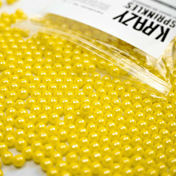 Yellow Pearl 8mm Beads Sprinkles | Krazy Sprinkles | Bakell