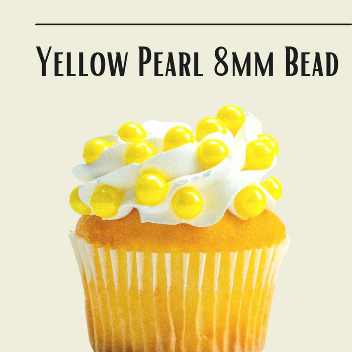 Yellow Pearl 8mm Beads Sprinkles | Krazy Sprinkles | Bakell