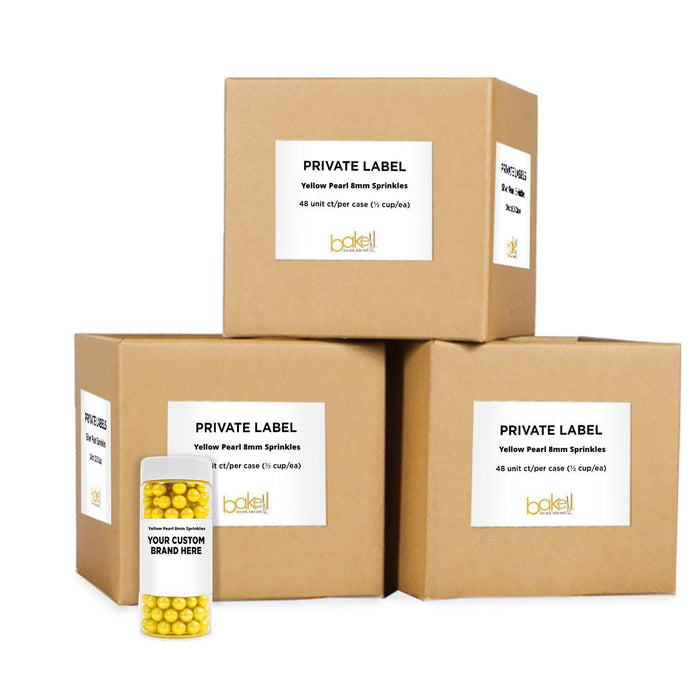 Yellow Pearl 8mm Beads Sprinkles | Private Label (48 units per/case) | Bakell