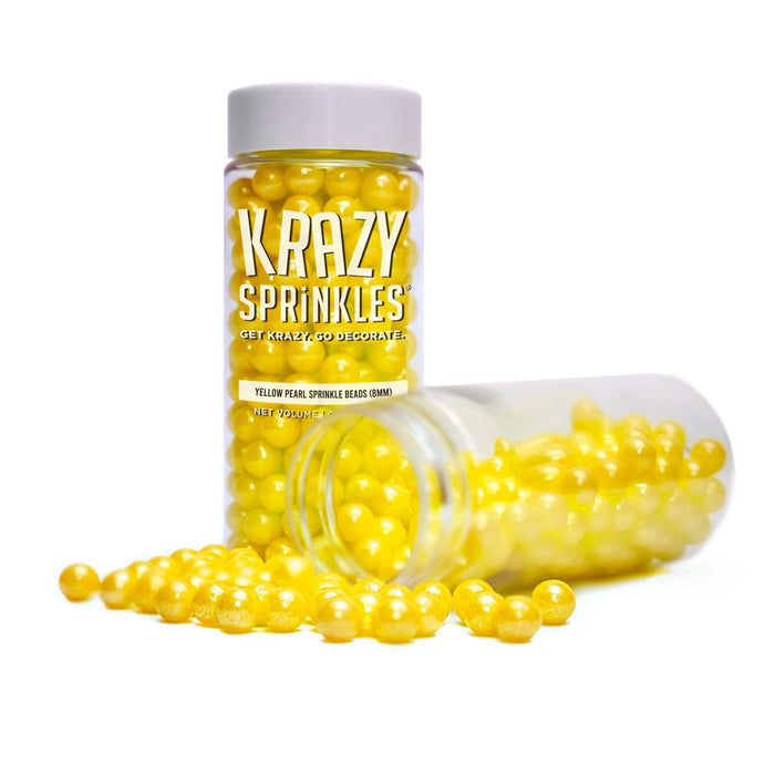 Yellow Pearl 8mm Sprinkle Beads-Krazy Sprinkles_HalfCup_Google Feed-bakell