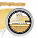 Yellow Pearl cocktail rimming sugar in a 4oz tin with a vibrant, shimmering gold sugar texture for drink garnishing.