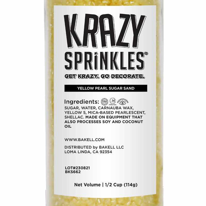 Yellow Pearl Sugar Sand Sprinkles | Krazy Sprinkles | Bakell