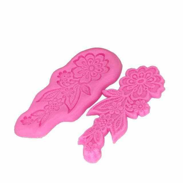 2pc Lace Flower Silicone Mold | 4 Inch from Bakell.com