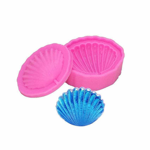 2 PC Sea Shell Ocean Silicone Mold Kit Large 2x2 inches  | Bakell