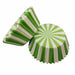 24 PC Standard Cupcake Liners, Green and White Candy Print Wrappers | Bakell