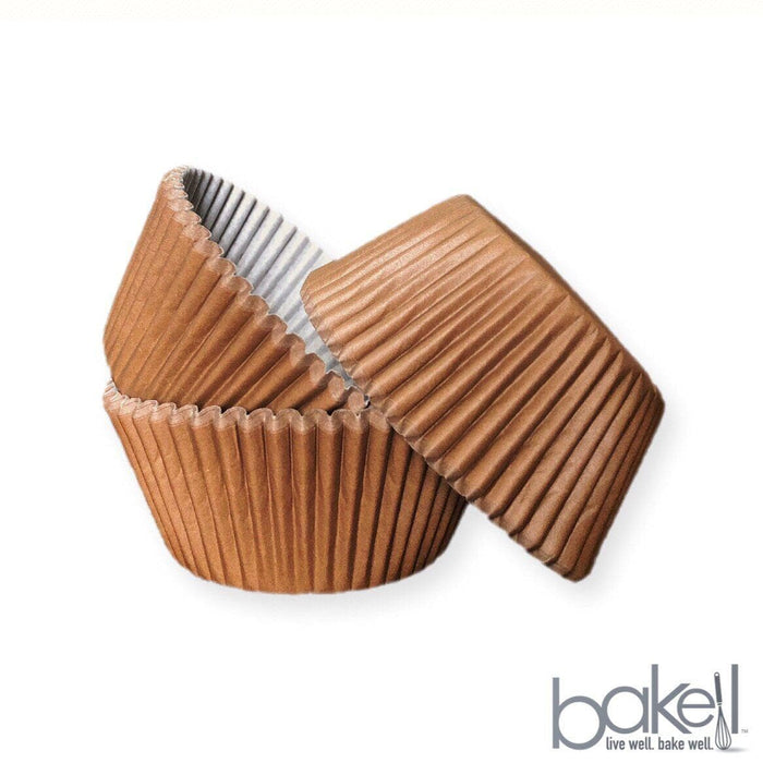 25 PC Set of Chocolate Brown Solid Print Cupcake Liners  | Bakell.com