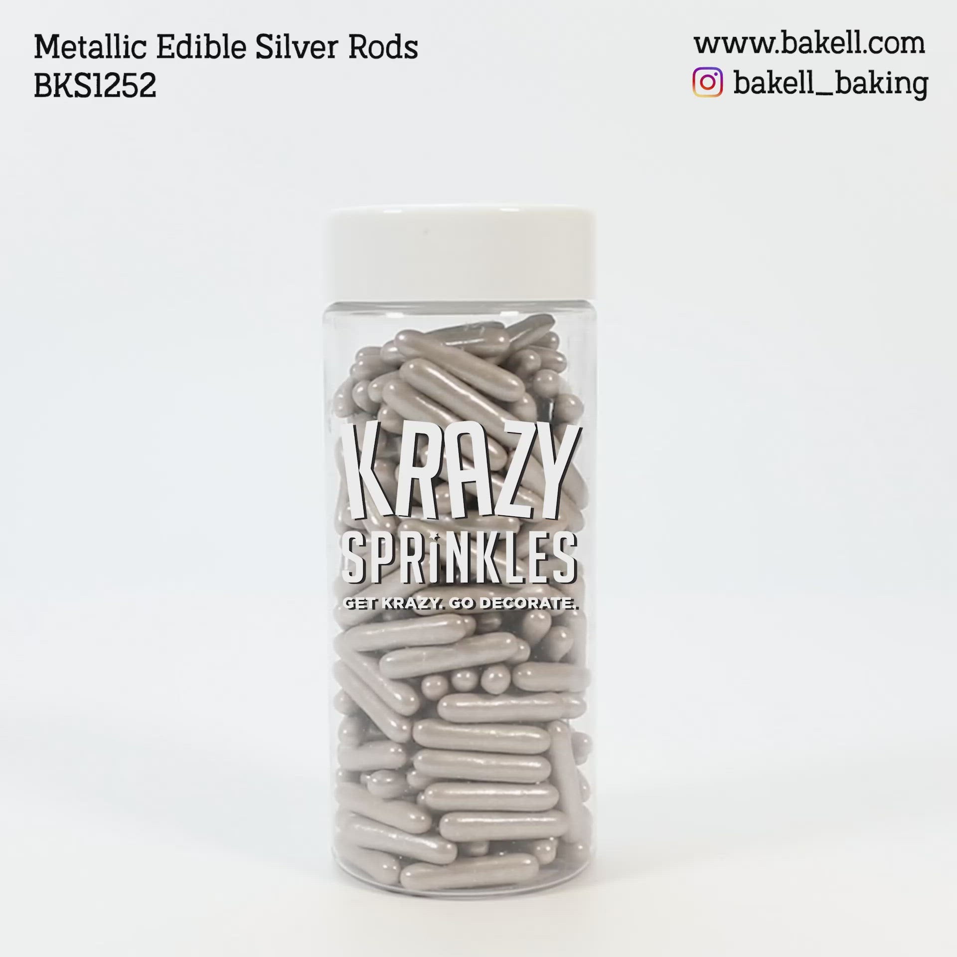 Metallic Silver Rods Sprinkles Wholesale (24 units per/ case)