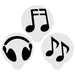 3 PC Music Notes and Headphones Cupcake Stencil Set | Bakell