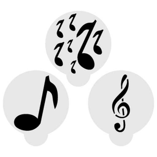 3 PC Music Notes and Treble Clef Cupcake Stencil Set | Bakell