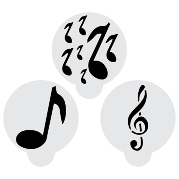 3 PC Music Notes and Treble Clef Cupcake Stencil Set | Bakell
