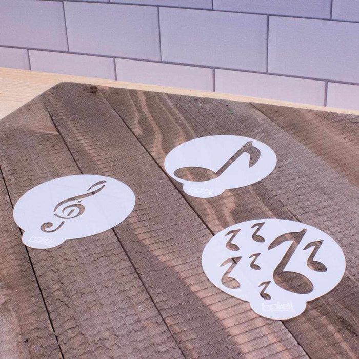 3 PC Music Notes and Treble Clef Cupcake Stencil Set | Bakell