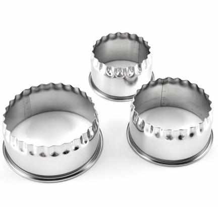 3 PC Nesting Fluted Round Biscuit Cutter | Bakell.com