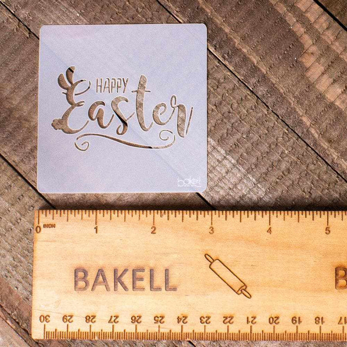 3x3 Happy Easter Stencil | Bakell.com