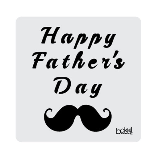 3x3 Happy Father's Day Mustache Stencil | Bakell®-Stencils-bakell