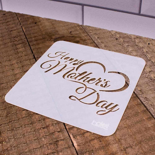 3x3 Happy Mothers Day Text Stencil | Bakell®-Stencils-bakell