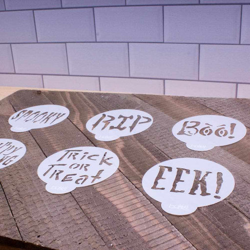 3x3 Round Halloween Themed Cupcake Stencils | Bakell.com