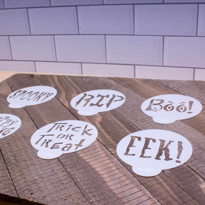 3x3 Round Halloween Themed Cupcake Stencils | Bakell.com