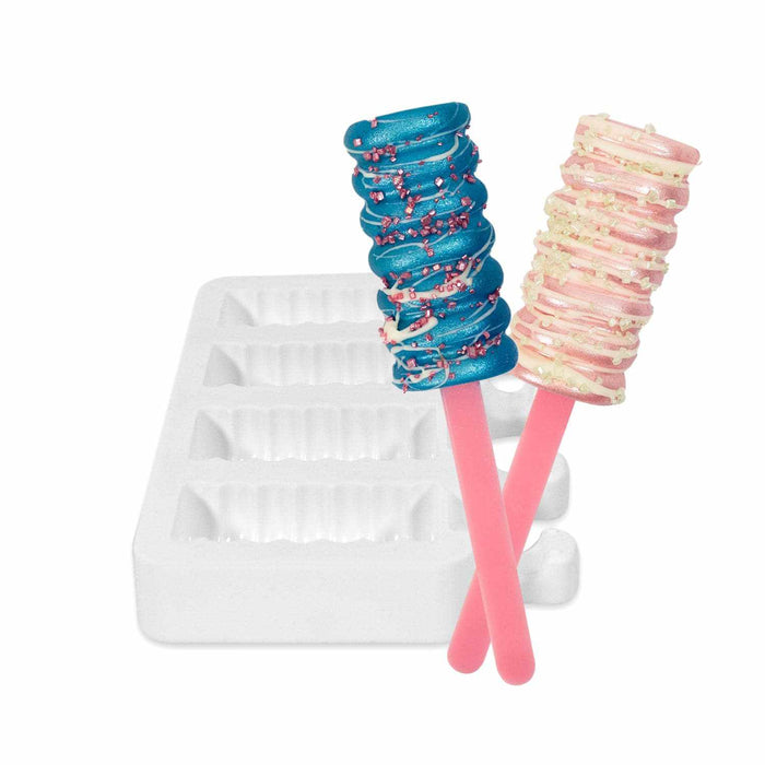 4 Spiral Popsicle Mold, Silicone Spiral Cakesicle