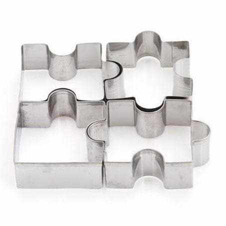 4 PC Fitted Puzzle Pieces Cookie Cutter Set | Bakell.com