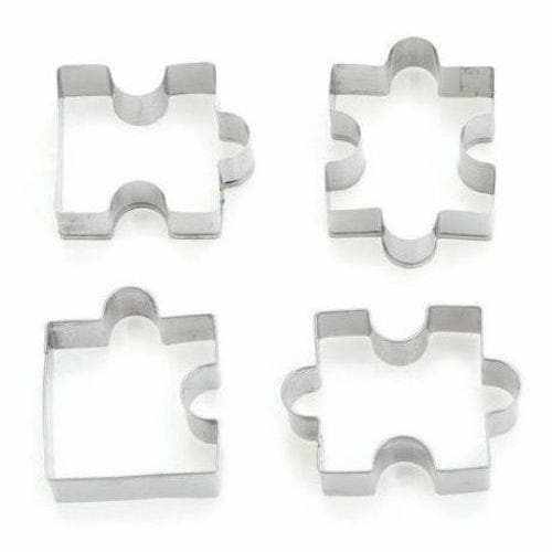 4 PC Fitted Puzzle Pieces Cookie Cutter Set | Bakell.com