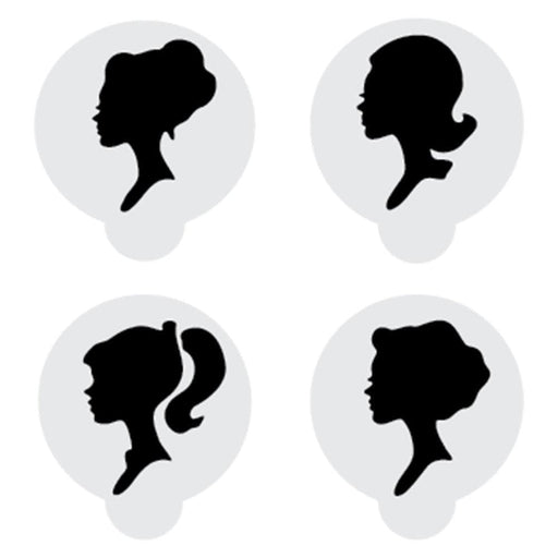 Shop Girl Silhouette Cupcake Variety Stencil Pack From $5.89 - Bakell