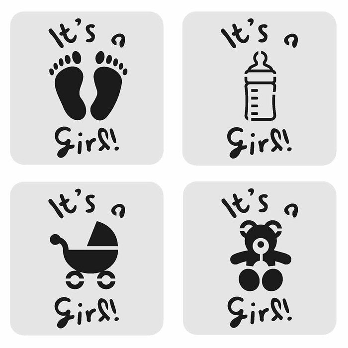 Buy Baby Shower Girl Stencils From $3.49 - Shower Stencils | Bakell.com