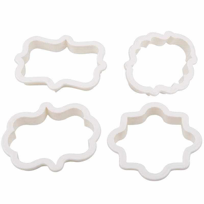 4 PC Plastic Frame Pattern Shape Cookie Cutters Set | Bakell.com — Bakell®