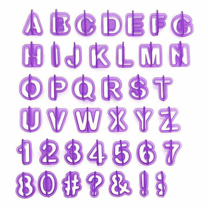 40 PC Set Font Letter and Number Alphabet Cutter Sugarcraft Cutouts | Bakell