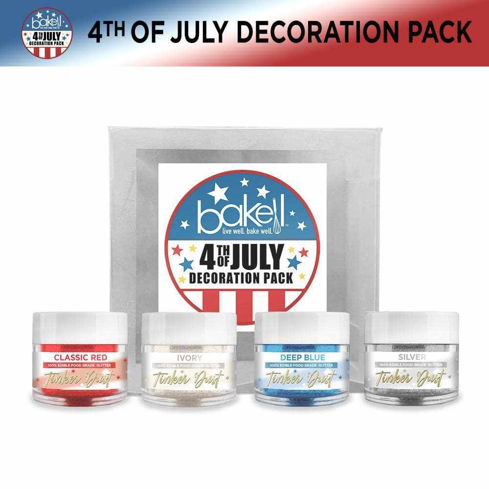 4th of July 4-Piece Tinker Dust Edible Glitter 5 Gram Jar Set (4 PC) | Bakell