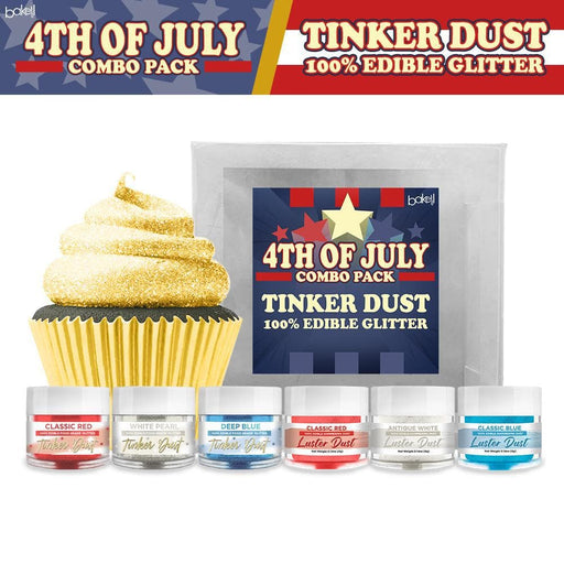 4th of July Edible Glitter & Luster Dust Combo Set (6 PC) | Bakell