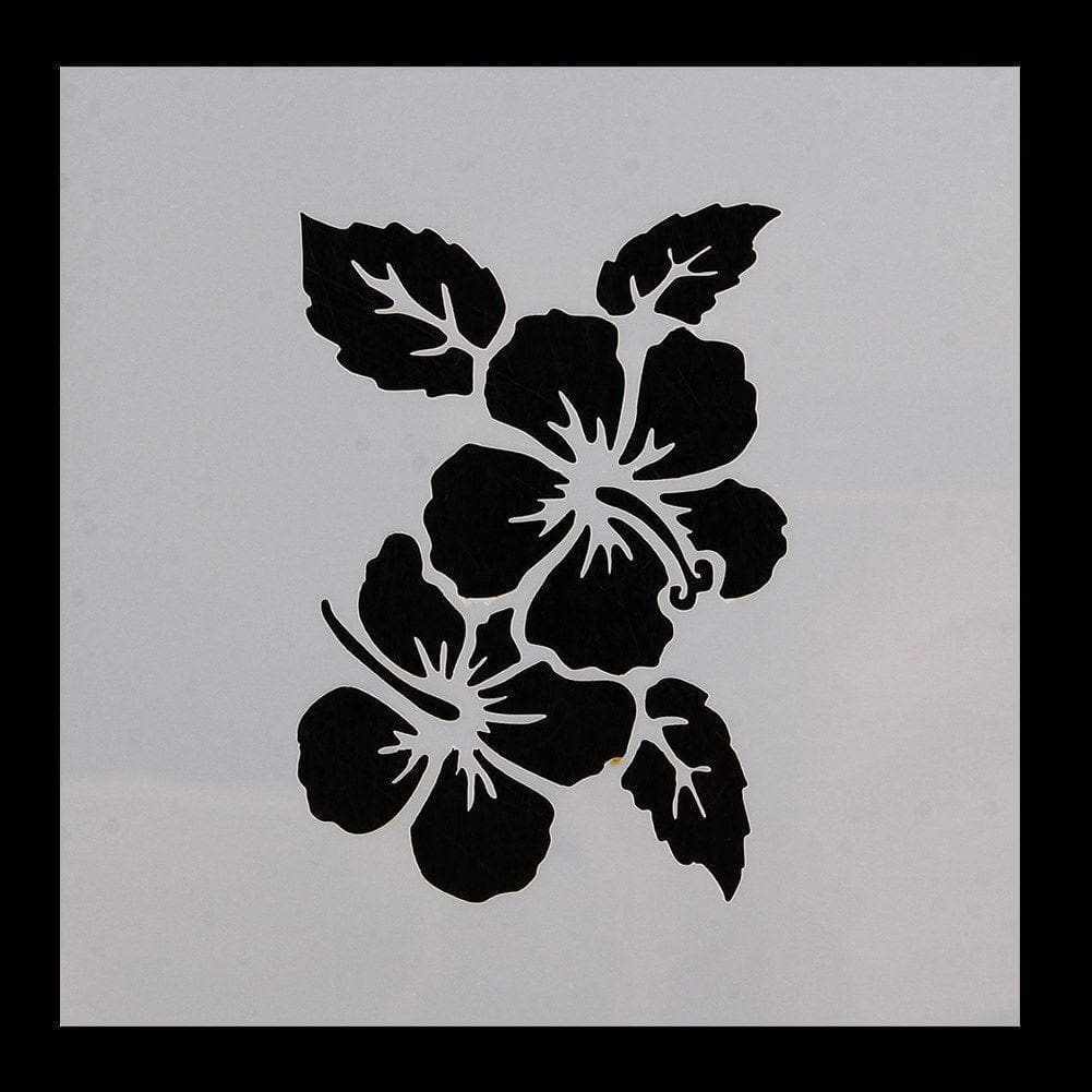 Printable Hibiscus Stencil