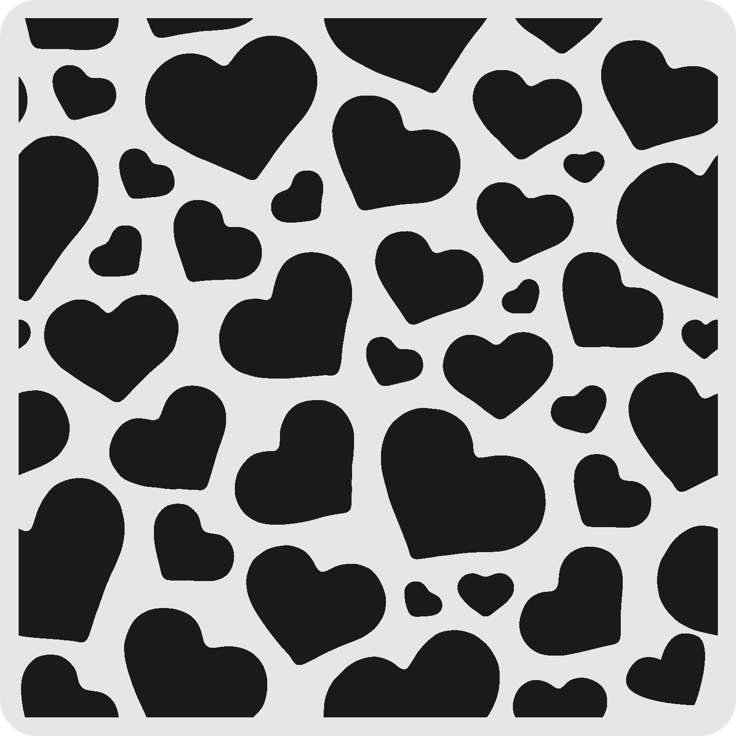 5x5 Heart Pattern Print Stencil, Size: 5 x 5