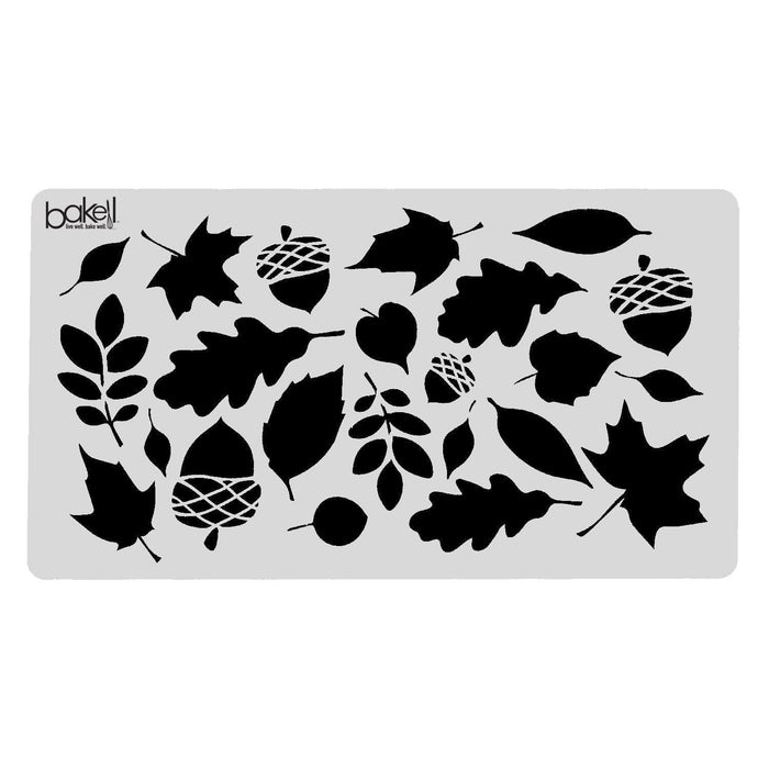 5x9 Fall Leaves and Acorns Stencil-Stencils-bakell