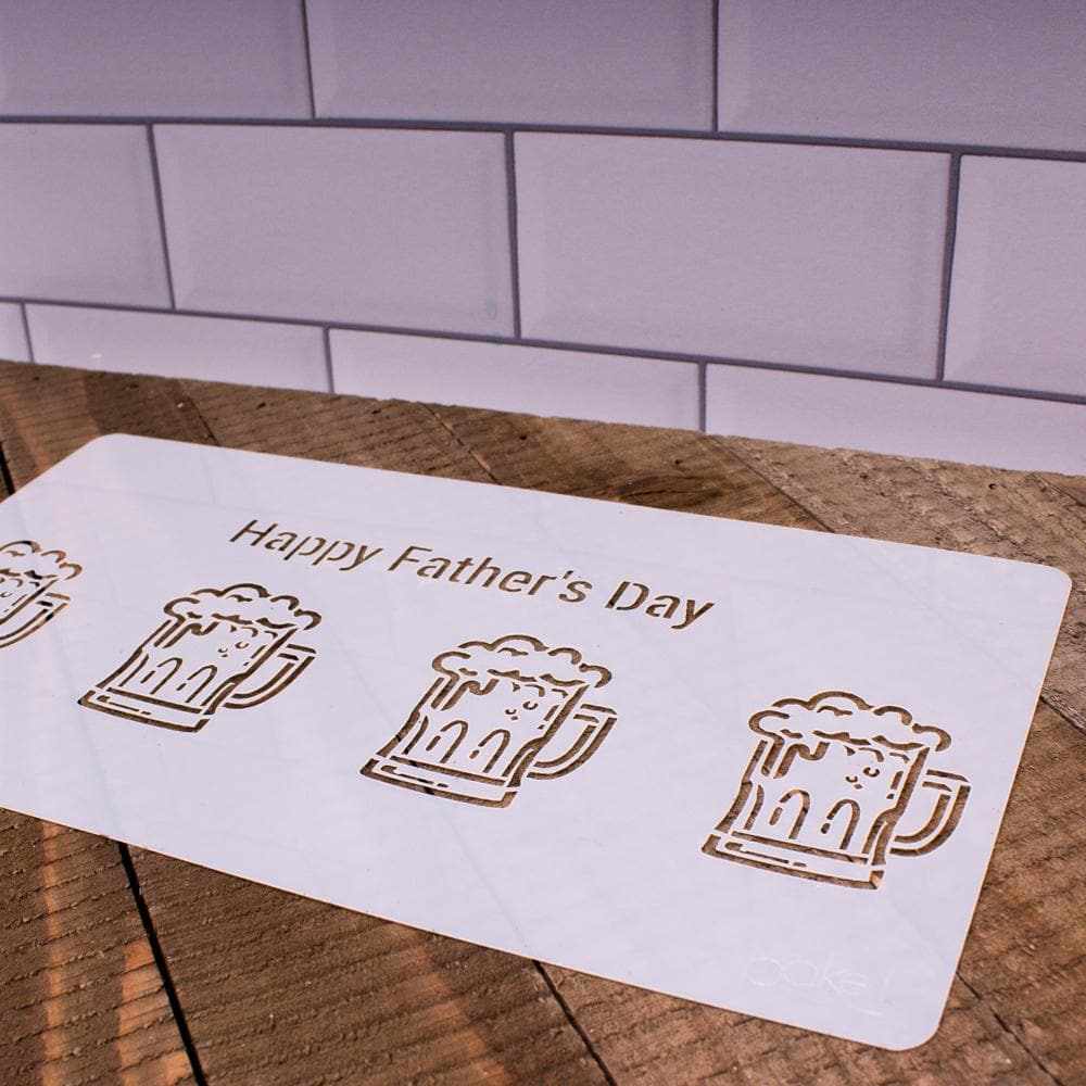 5x9 Happy Father's Day Mugs Stencil-Stencils-bakell