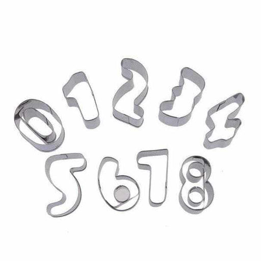 9 PC Set 1 Inch Tall Number Font Cutout Sugarcraft Cutters | Bakell