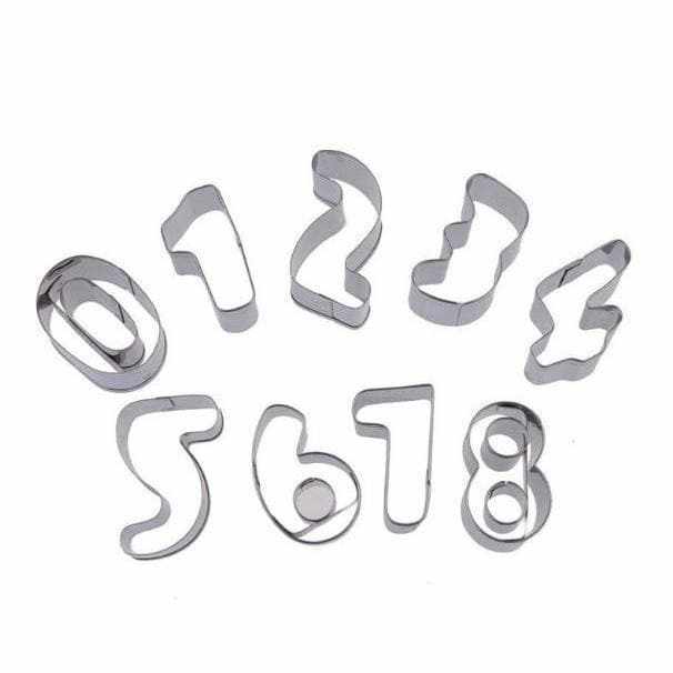 9 PC Set, 1.5 Inch Stainless Steel Numbers Cookie Cutter Set | Bakell™