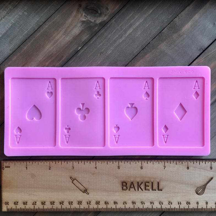 Aces Poker Cards Silicone Mold | Bakell.com