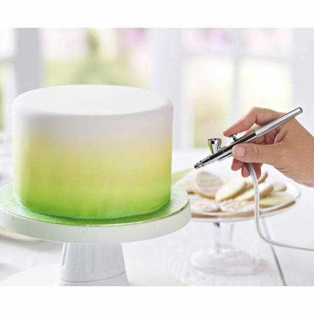 Complete Cake Decorating Airbrush System Kit with Food Color Set Air Compressor