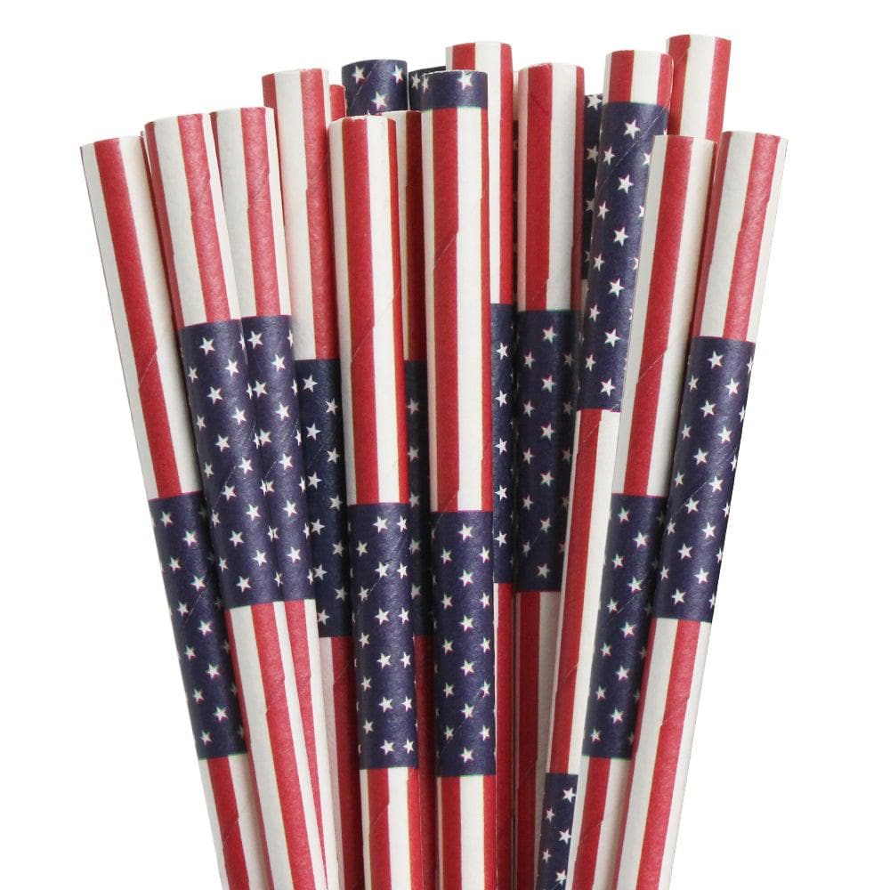 American Flag Print Cake Pop Party Straws-Cake Pop Straws-bakell