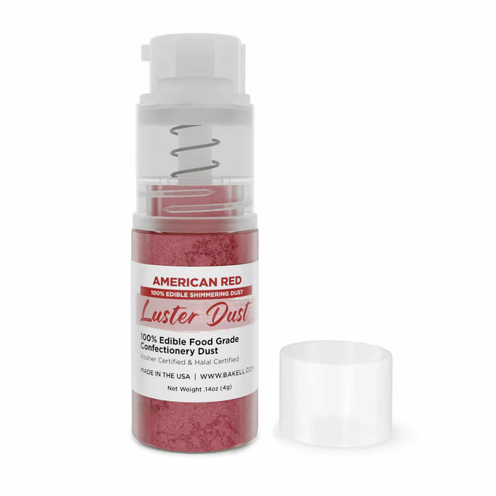 New! Miniature Luster Dust Spray Pump | 4g American Red Edible Glitter