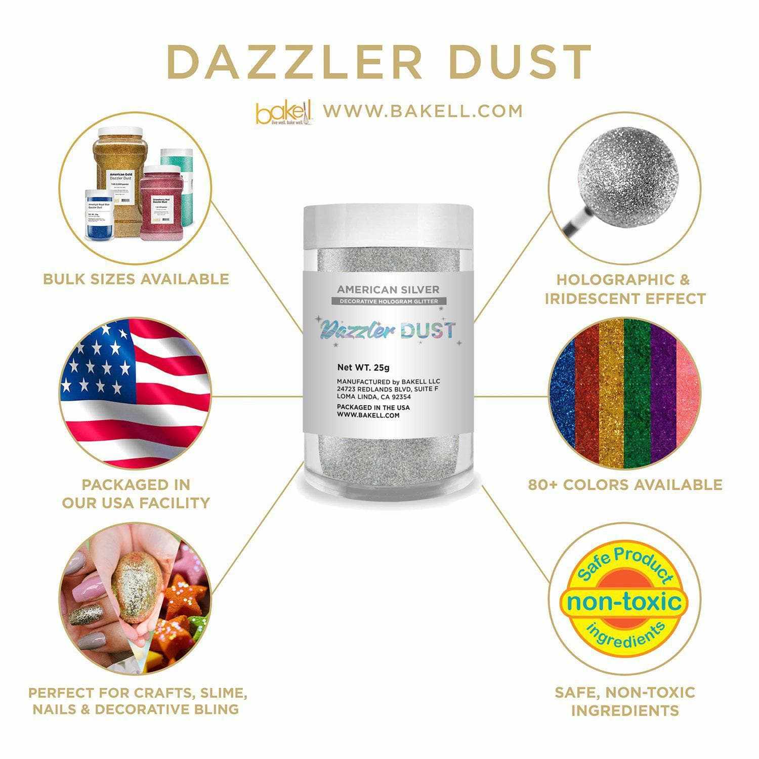 Buy American Silver Dazzler Dust in Bulk Sizes | Bakell