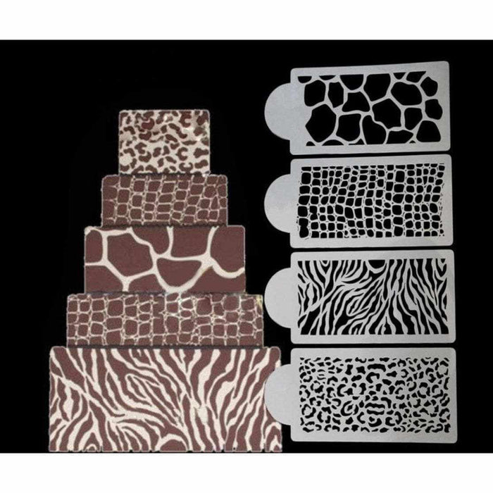 Shop Animal & Jungle Print Large 4 PC Stencil Set From $11.89 - Bakell