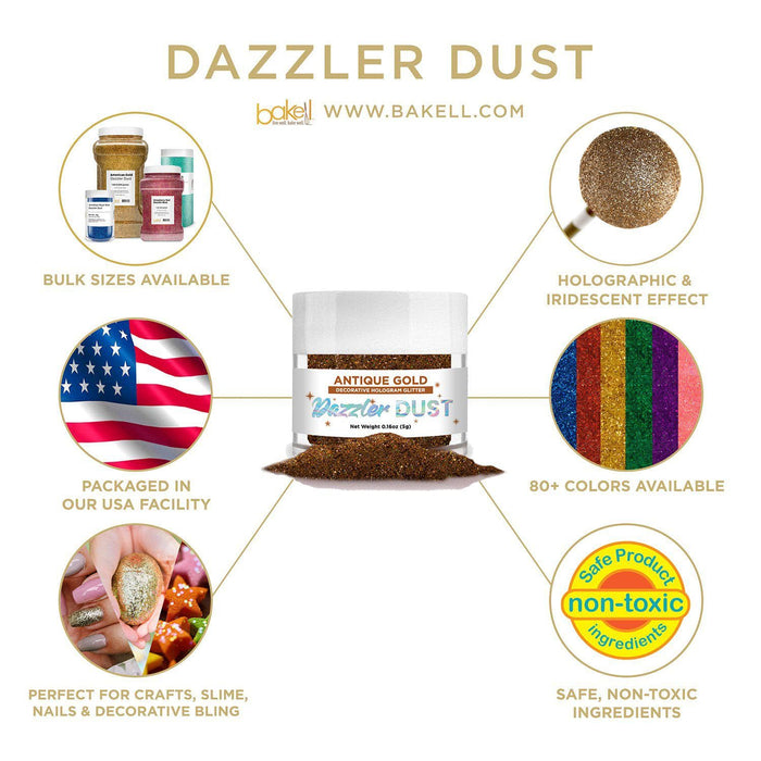 Antique Gold Dazzler Dust® 5 Gram Jar-Dazzler Dust_5G_Google Feed-bakell