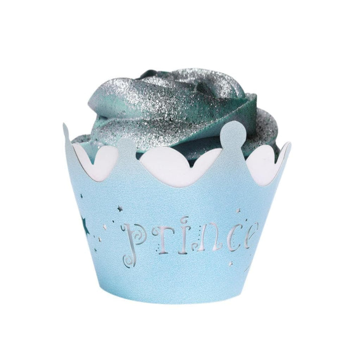 Baby Blue Little Prince Crown Cupcake Wrappers & Liners  | Bakell® Baking Products