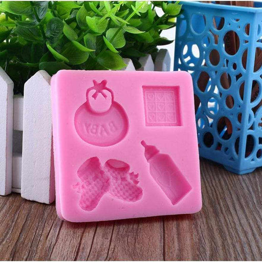 Baby Shower, Bib, Booties and Bottle Silicone Mold | Bakell.com