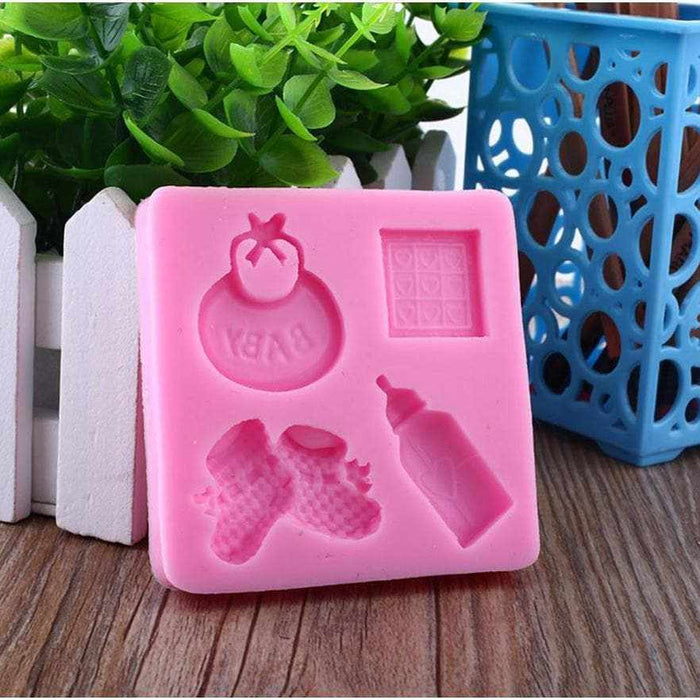 Baby Shower, Bib, Booties and Bottle Silicone Mold | Bakell.com