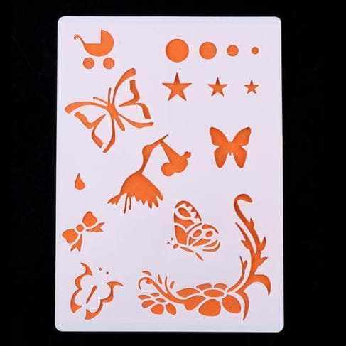 Buy Baby, Stork and Butterfly Shapes Stencil From $5.89 - Bakell