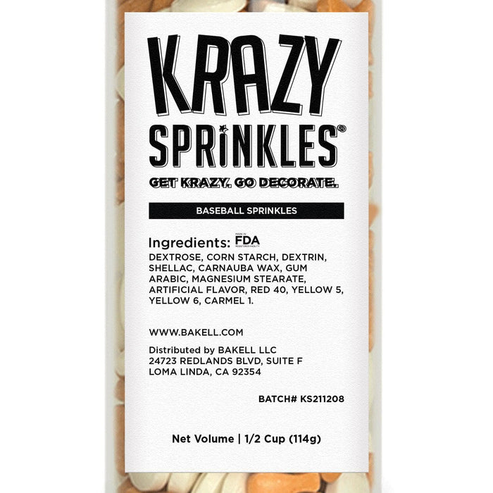 Baseball Shapes by Krazy Sprinkles®|Wholesale Sprinkles