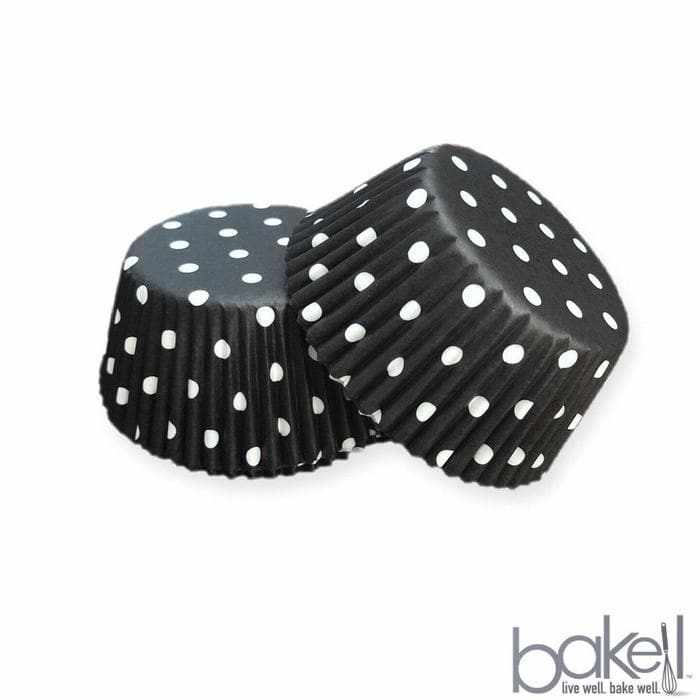 Black and White Polka Dot Standard Size Cupcake Wrappers & Liners | Bakell® Baking Products