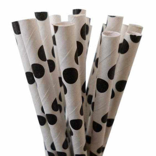 Black and White Polka Dots Cake Pop Party Straws | Bulk Sizes-Cake Pop Straws_Bulk-bakell